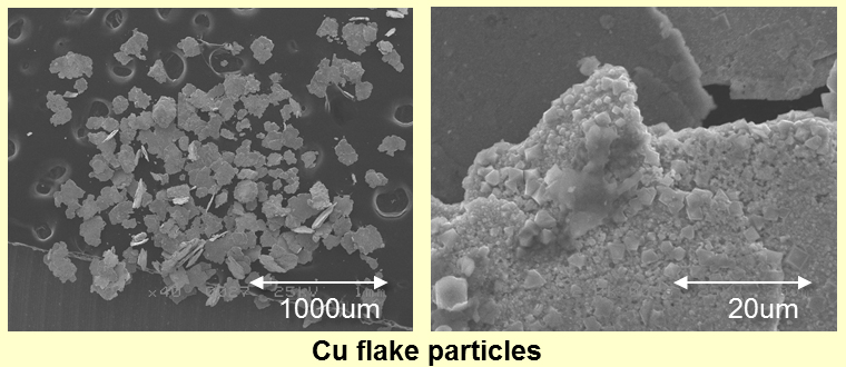 Cu flake particles
