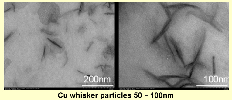 Cu whisker particles 50-100nm
