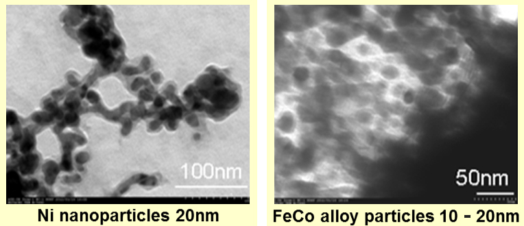 Ni nanoparticles 20nm/Feco alloy particales 10-20nm