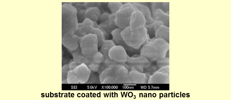 substrate coated with WO3 nano particles