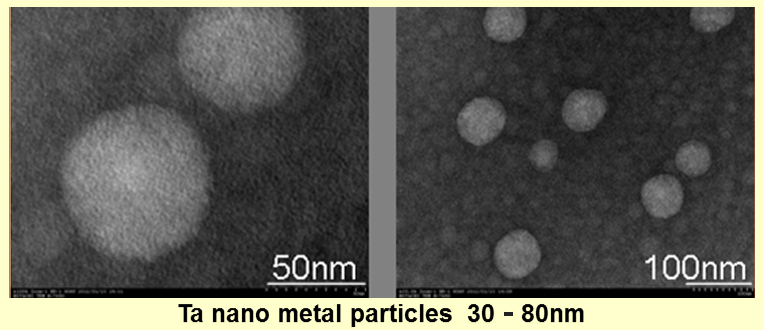 Ta nano metal particles 30-80nm